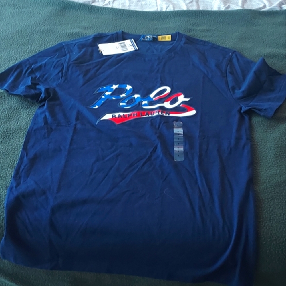 POLO by RL Unisex Crew Neck Pony T-Shirt - Navy Blue - Small